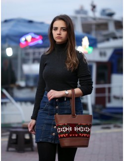 حقيبة جلدية  قماشية  